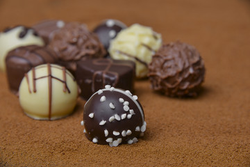 chocolate pralines - detail