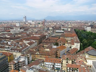 Fototapeta na wymiar Panoramic view of Turin in Italy