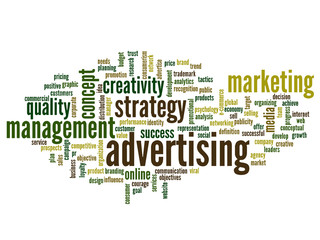 Conceptual business advertising word cloud