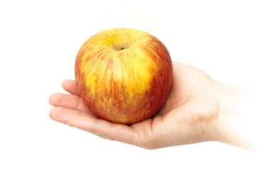 hand with an apple