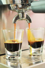 coffee machine preparing cup of coffee