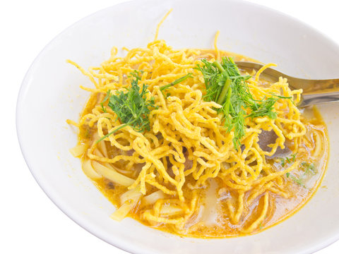 Closeup of Thai northern style noodle