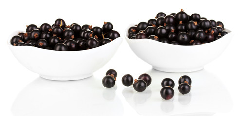 Fresh black currant isolated on white