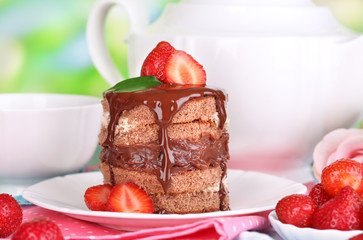 Chocolate cake with strawberry