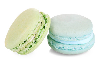 Gentle macaroons isolated on white