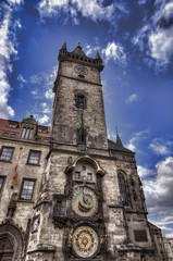Fototapeta na wymiar Słynny zegar astronomiczny (Orloj) na Starym Mieście w Pradze