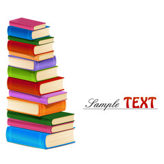 Stack of colorful books.