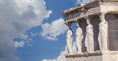 Caryatids in Erechtheum from Athenian Acropolis,Greece