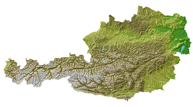 Fototapeta Reliefkarte österreich