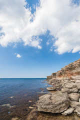 Fototapeta na wymiar Black sea coast, located on Tarkhankut, Crimea,