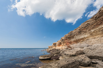 Fototapeta na wymiar Black sea coast, located on Tarkhankut, Crimea,