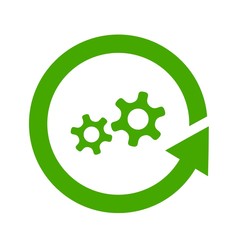 Rouage dans un symbole recyclage