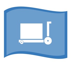 Chariot de livraison dans un drapeau