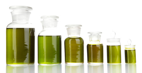 Medicine bottles isolated on white