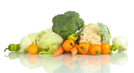 Fresh vegetables isolated on white