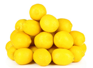 Ripe lemons isolated on white