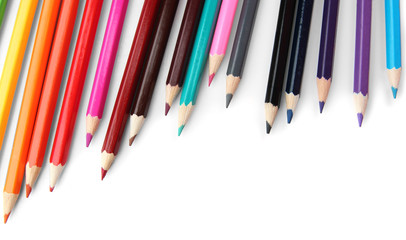 Colour pencils isolated on white