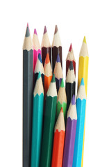 Colour pencils isolated on white