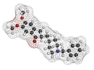 Donepezil Alzheimer's disease drug, chemical structure.