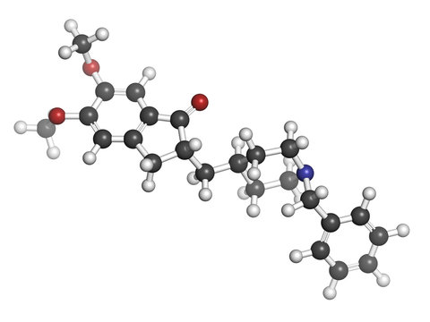 Donepezil Alzheimer's disease drug, chemical structure.
