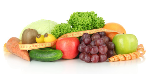 Fresh vegetables isolated on white
