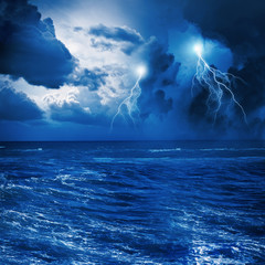 Thunderstorm in sea