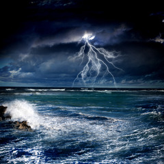 Thunderstorm in sea