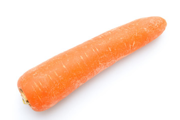 top view fresh carrot on a white background