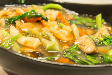 Seafood and Noodles in a Creamy Sauce