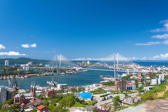 Vladivostok cityscape daylight view.