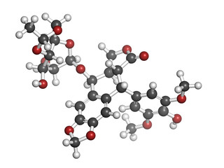 Etoposide cancer chemotherapy drug, chemical structure.