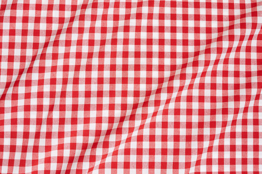 Red and white tablecloth wavy background