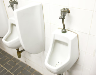 Fototapeta premium Men's Room with Urinals-Alternative views below
