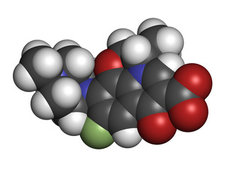 Levofloxacin antibiotic drug (fluoroquinolone class).