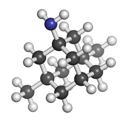 Memantine Alzheimer's disease drug, chemical structure.