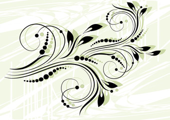 Floral background with decorative branch