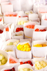 Colorful flowers in shop