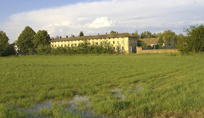 Block of houses in a country