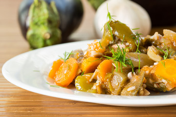 eggplant stewed with vegetables