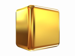 3d abstract gold cub
