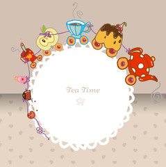 Tea Time Vector Seamless Pattern