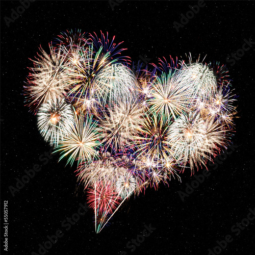 Feuerwerk mit zwei herzen foto & bild "Feuerwerk - Herz" Stockfotos und lizenzfreie Bilder auf Fotolia.com