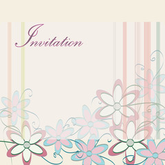 Wedding Invitation Template. Party Card Design with Flowers