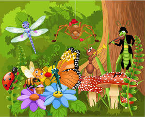Fototapeta na wymiar the bug world living in the forest