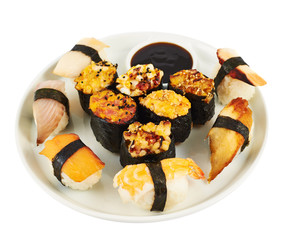 Sushi in a plate