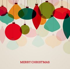 Vintage Christmas card with colorful decorations © irur