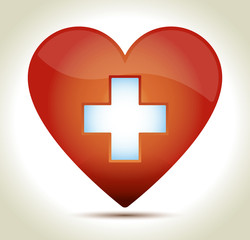 Obraz premium heart-red-cross