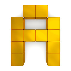 letter A cubic golden
