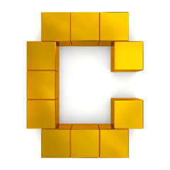 letter C cubic golden