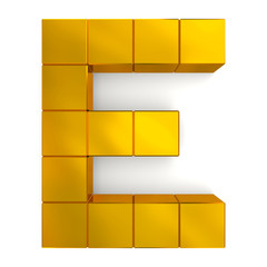letter E cubic golden